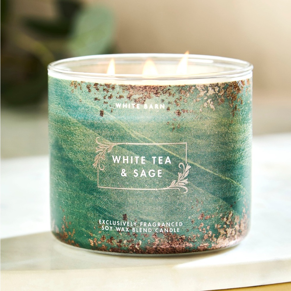 White Barn White Tea & Sage 3 Wick Candle